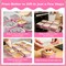 50 Pcs Mini Cake Pans with Lids and Spoons Aluminum Foil Mini Square Baking Cups with Lids Disposable Ramekins Cake Pans Dessert Cups for Wedding Mothers Day Gifts Party Favors(Pink,5oz)